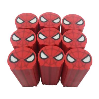 Promotional Cheapest eraser Cartoon Spider face man  Extrusion Rubber eraser